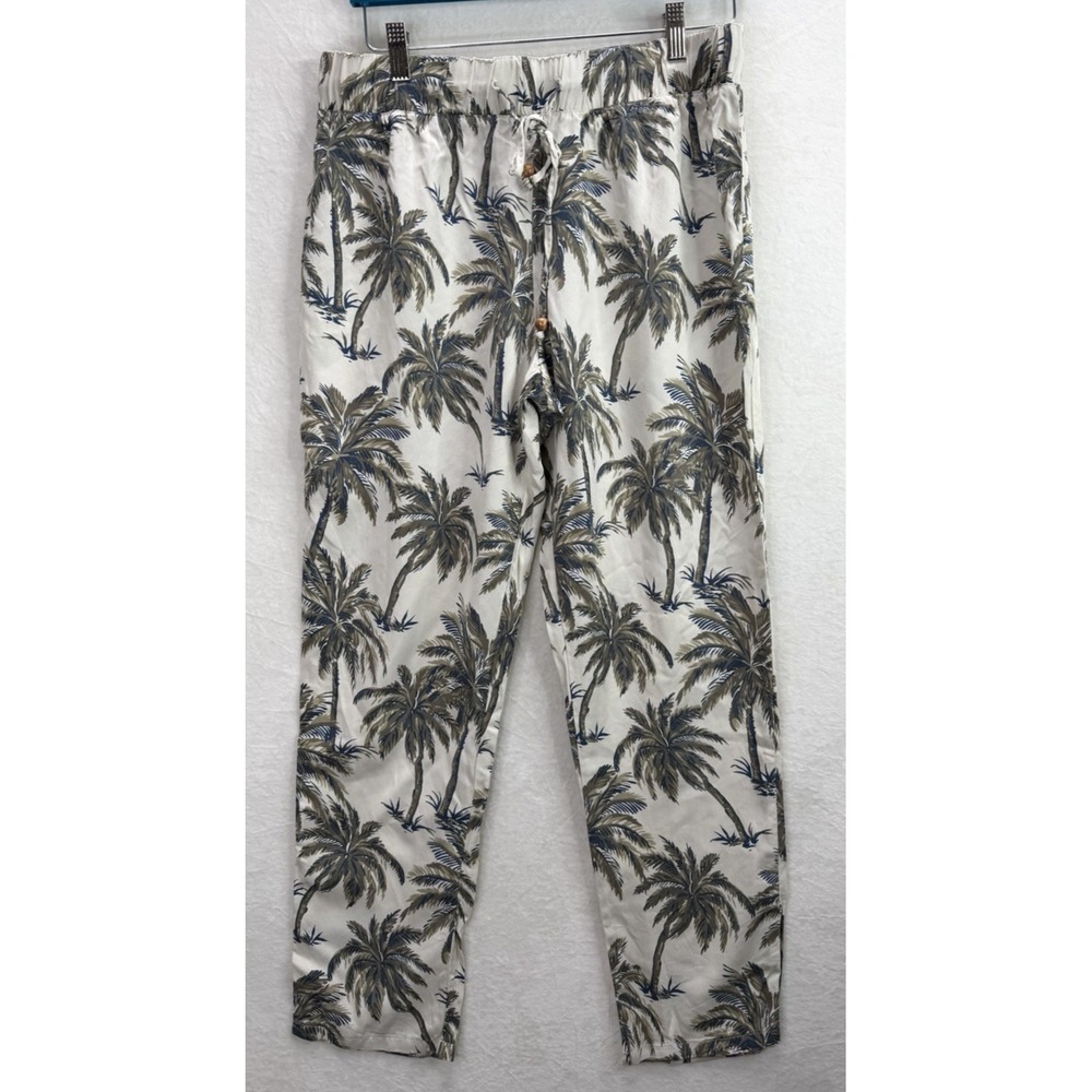 Soft Surroundings Women's Palm Tree Print Pants Size Medium